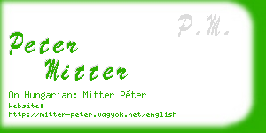 peter mitter business card