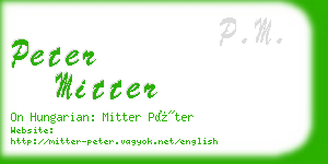 peter mitter business card